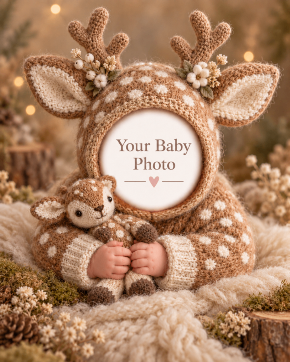 Little Fawn baby portrait template